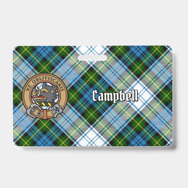 Campbell Crest over Dress Tartan Badge (Front)