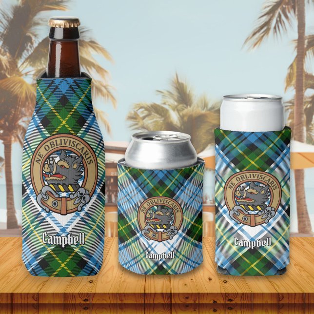 Campbell Crest over Dress Tartan Bottle Cooler (Creator Uploaded)
