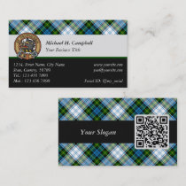 Campbell Crest over Dress Tartan Business Card