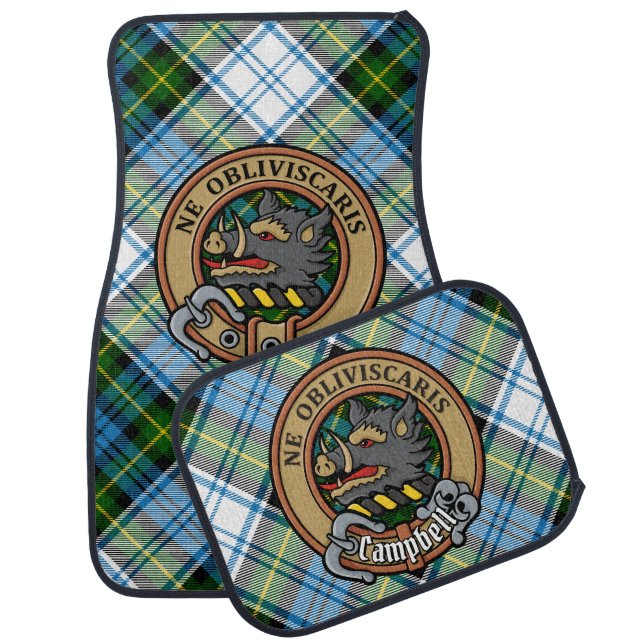 Campbell Crest over Dress Tartan Car Floor Mat (Set)