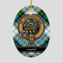 Campbell Crest over Dress Tartan Ceramic Ornament