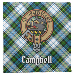 Campbell Crest over Dress Tartan Cloth Napkin