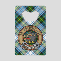 Campbell Crest over Dress Tartan Credit Card Bottle Opener