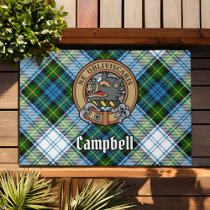Campbell Crest over Dress Tartan Doormat