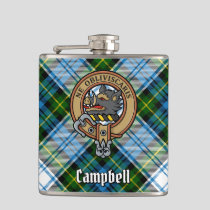 Campbell Crest over Dress Tartan Flask