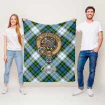 Campbell Crest over Dress Tartan Fleece Blanket