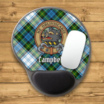 Campbell Crest over Dress Tartan Gel Mouse Pad