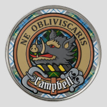 Campbell Crest over Dress Tartan Golf Ball Marker