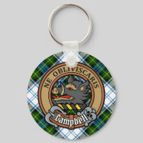 Campbell Crest over Dress Tartan Keychain