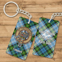 Campbell Crest over Dress Tartan Keychain