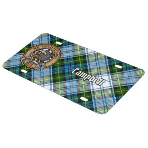 Campbell Crest over Dress Tartan License Plate