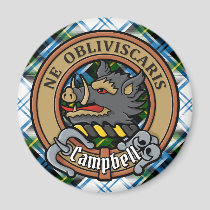 Campbell Crest over Dress Tartan Magnet