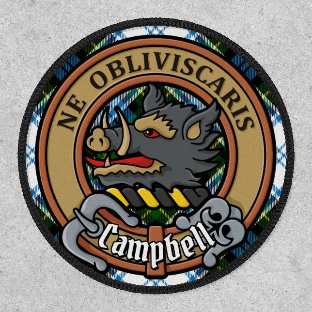 Campbell Crest over Dress Tartan Patch (Front)