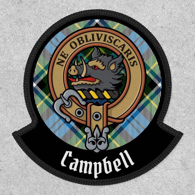Campbell Crest over Dress Tartan Patch (Front)