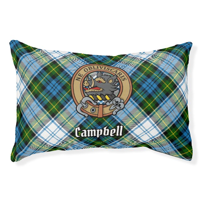 Campbell Crest over Dress Tartan Pet Bed (Front)