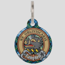 Campbell Crest over Dress Tartan Pet ID Tag