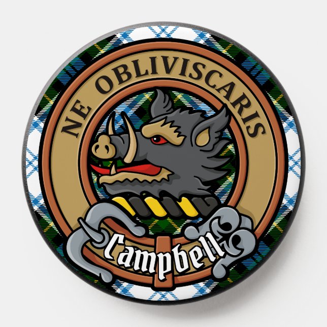 Campbell Crest over Dress Tartan PopSocket (Popsocket)