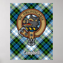 Campbell Crest over Dress Tartan Poster