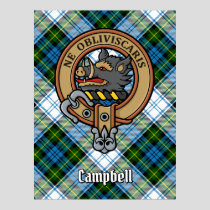 Campbell Crest over Dress Tartan Poster