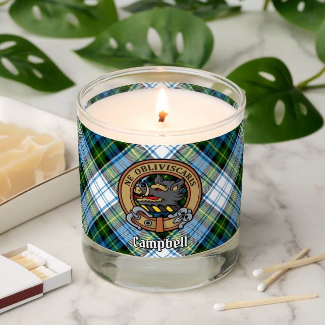 Campbell Crest over Dress Tartan Scented Candle (Lit)