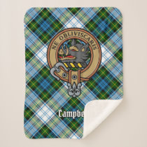 Campbell Crest over Dress Tartan Sherpa Blanket