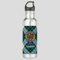 Campbell Crest over Dress Tartan Stainless Steel Water Bottle