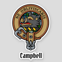 Campbell Crest over Dress Tartan Sticker