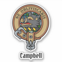 Campbell Crest over Dress Tartan Sticker