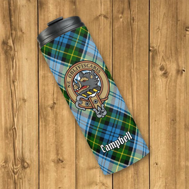 Campbell Crest over Dress Tartan Thermal Tumbler (Creator Uploaded)