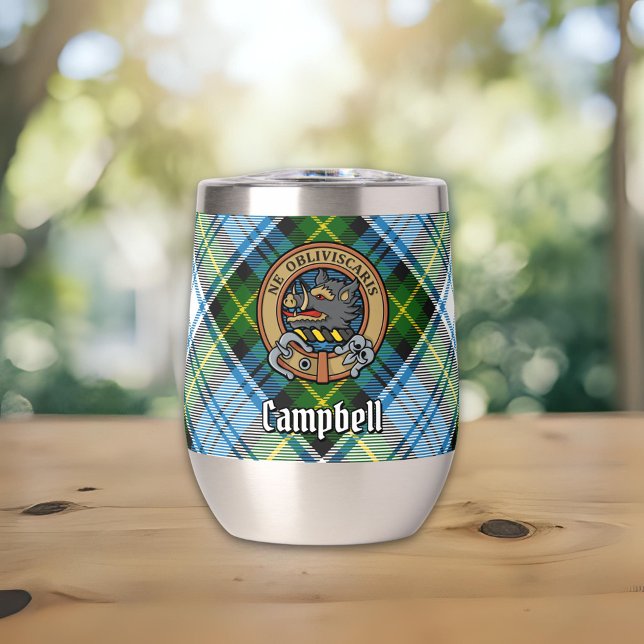 Campbell Crest over Dress Tartan Thermal Wine Tumbler (Creator Uploaded)
