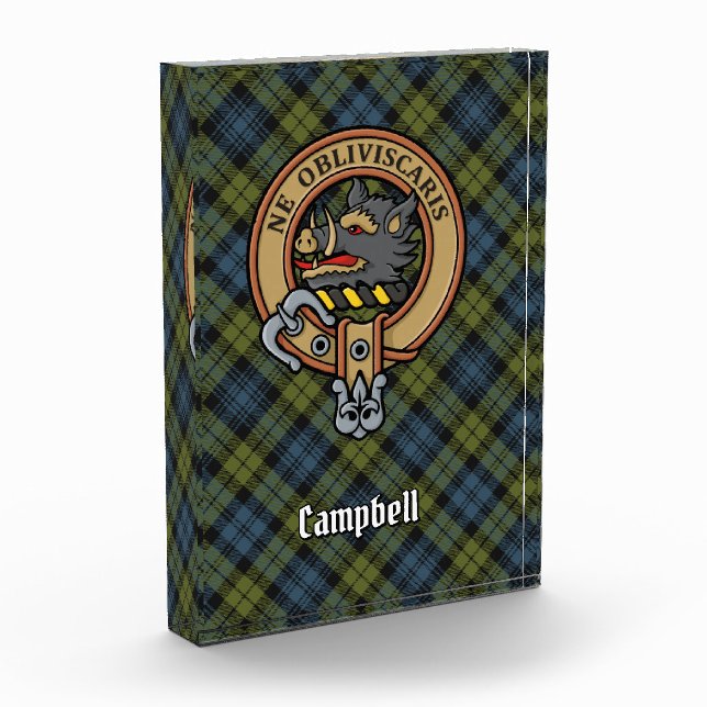 Campbell Crest over Tartan Acrylic Award (Left)