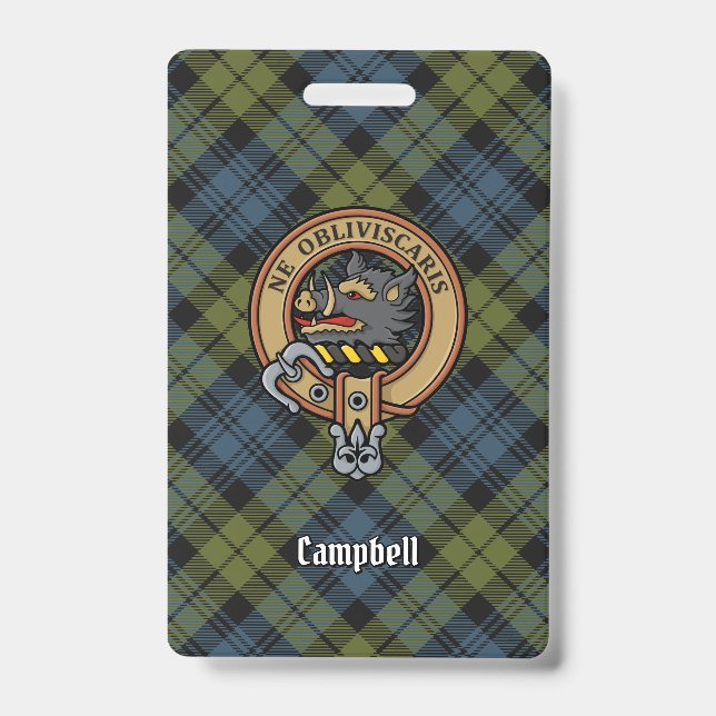 Campbell Crest over Tartan Badge (Front)