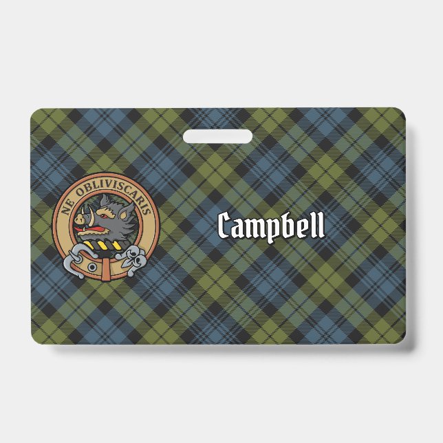 Campbell Crest over Tartan Badge (Front)