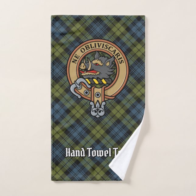 Campbell Crest over Tartan Bath Towel Set (Hand Towel)
