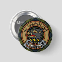 Campbell Crest over Tartan Button
