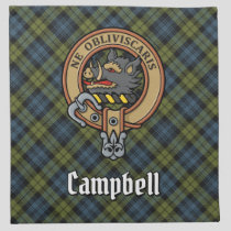 Campbell Crest over Tartan Cloth Napkin