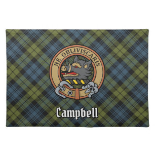 Campbell Crest over Tartan Cloth Placemat