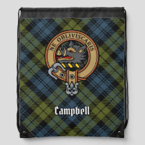 Campbell Crest over Tartan Drawstring Bag