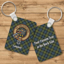 Campbell Crest over Tartan Keychain