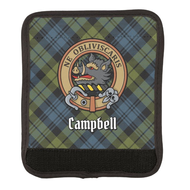 Campbell Crest over Tartan Luggage Handle Wrap (Front)