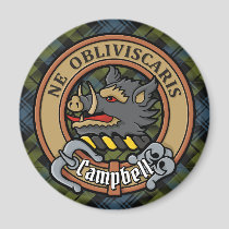 Campbell Crest over Tartan Magnet