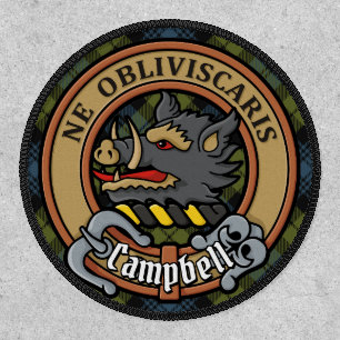 Campbell Crest over Tartan Patch