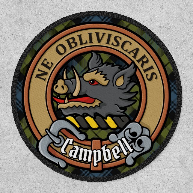 Campbell Crest over Tartan Patch (Front)
