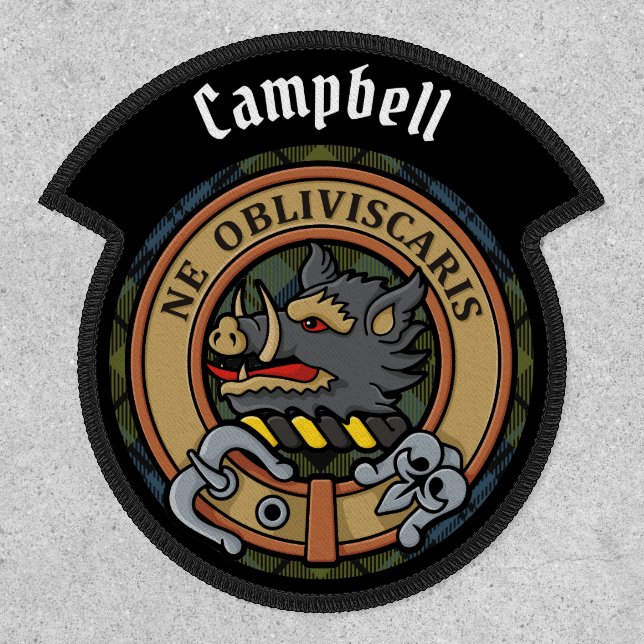 Campbell Crest over Tartan Patch (Front)