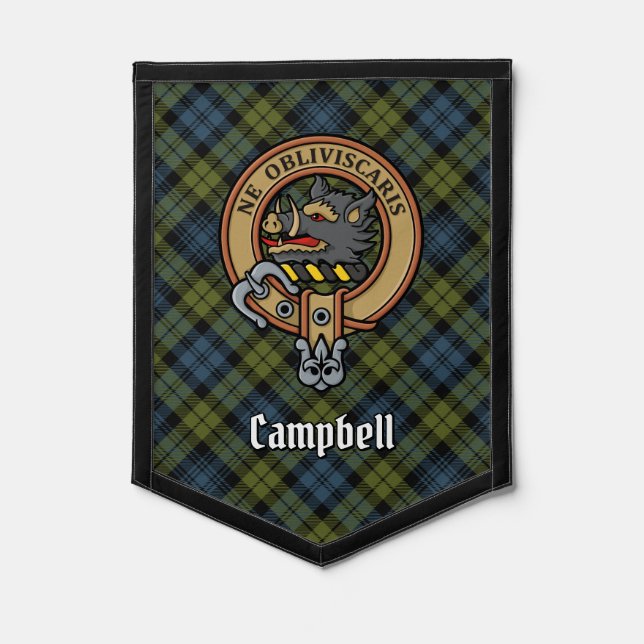 Campbell Crest over Tartan Pennant (Front)