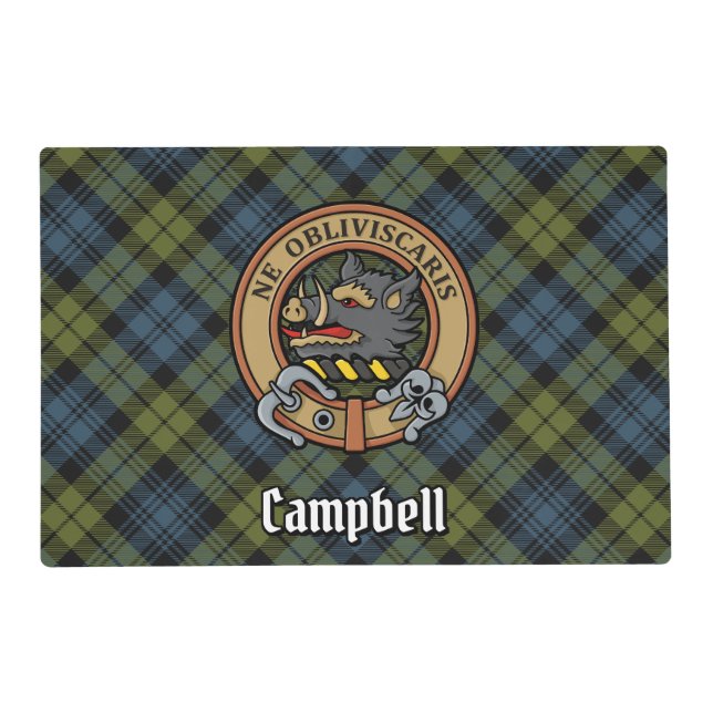 Campbell Crest over Tartan Placemat (Front)