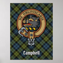 Campbell Crest over Tartan Poster