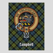 Campbell Crest over Tartan Poster