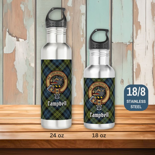 Campbell Crest over Tartan Stainless Steel Water Bottle (Creator Uploaded)
