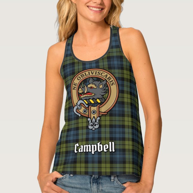 Campbell Crest over Tartan Tank Top (Front)